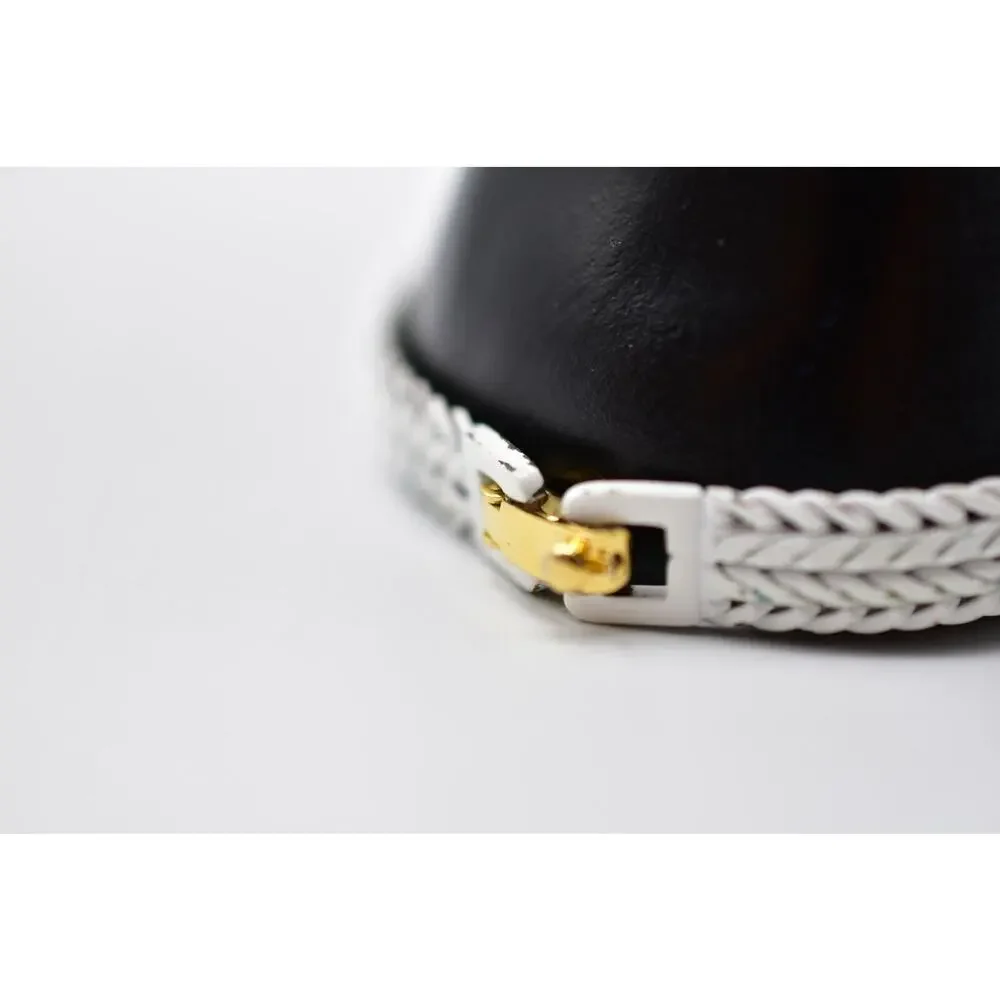 Monet Signed Vintage Bracelet Thick White Painted Linked Chain 6.75